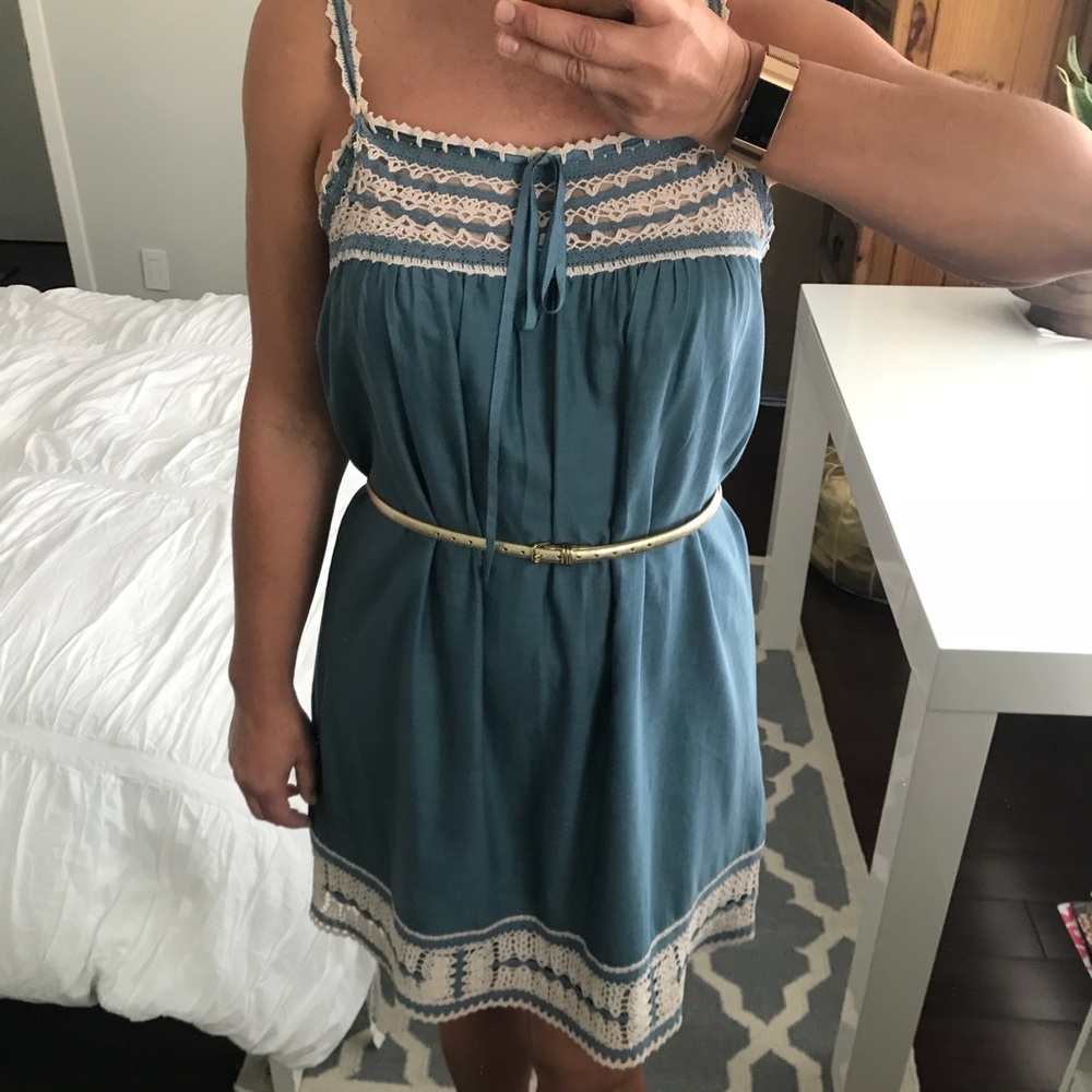 BCBG Blue Macrame Dress